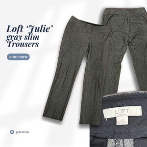 LOFT ‘Julie’ Women’s Gray Slim Fit Trousers Petite 00P Dress Pants